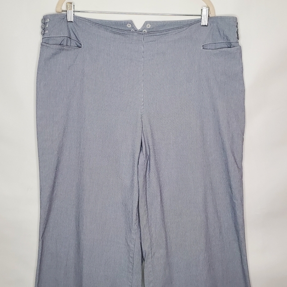 J. Jill Genuine Fit Striped Pants Size 20 Tall Wide Leg Trousers Stretch Summer - Picture 2 of 14